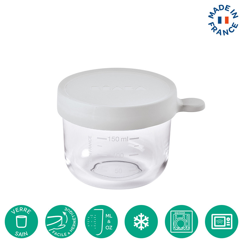 Pot de conservation en verre 150ml - Gris Brume 