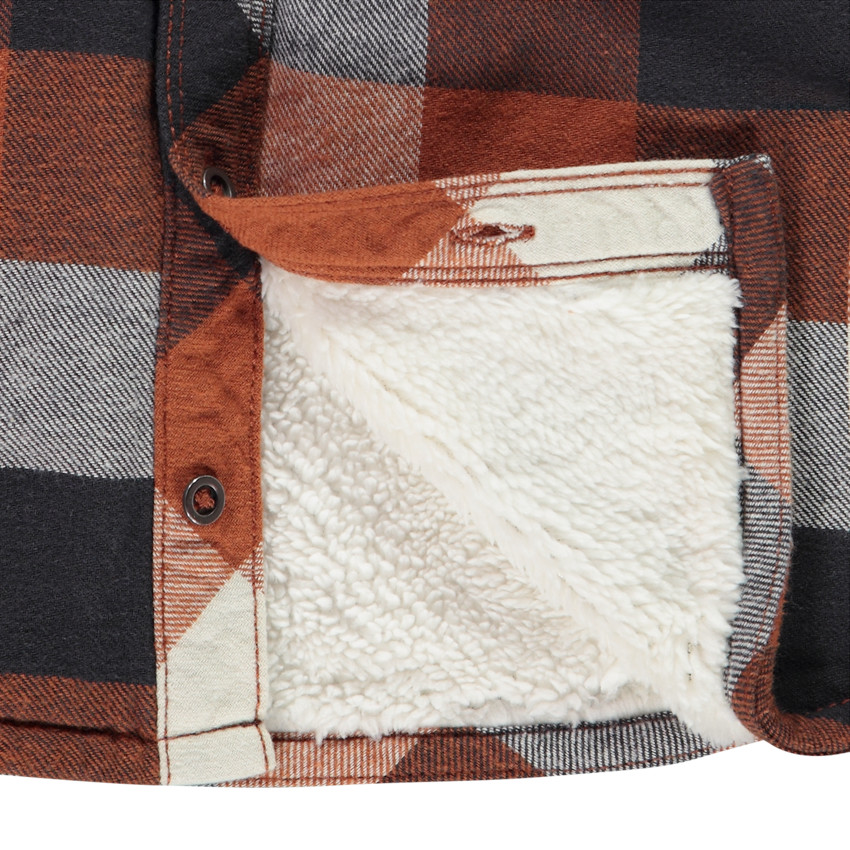 Overhemd in flanel met sherpa voering en ruitpatroon voor jongens 