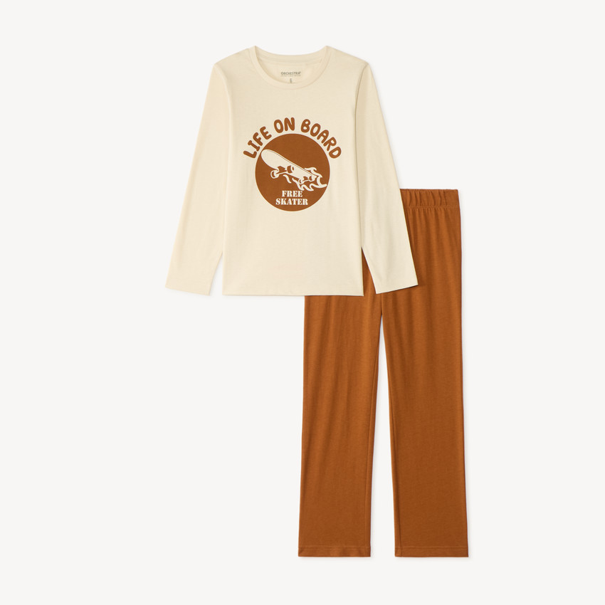 Ensemble de pyjama 2 pièces manches longues print skateboard garçon 