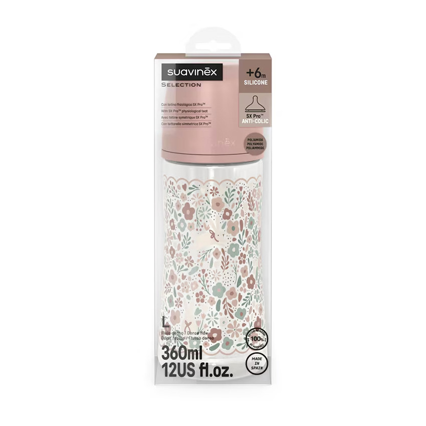 Biberon avec tétine physiologique SX PRO L 360ml Wonderland Liberty rose 