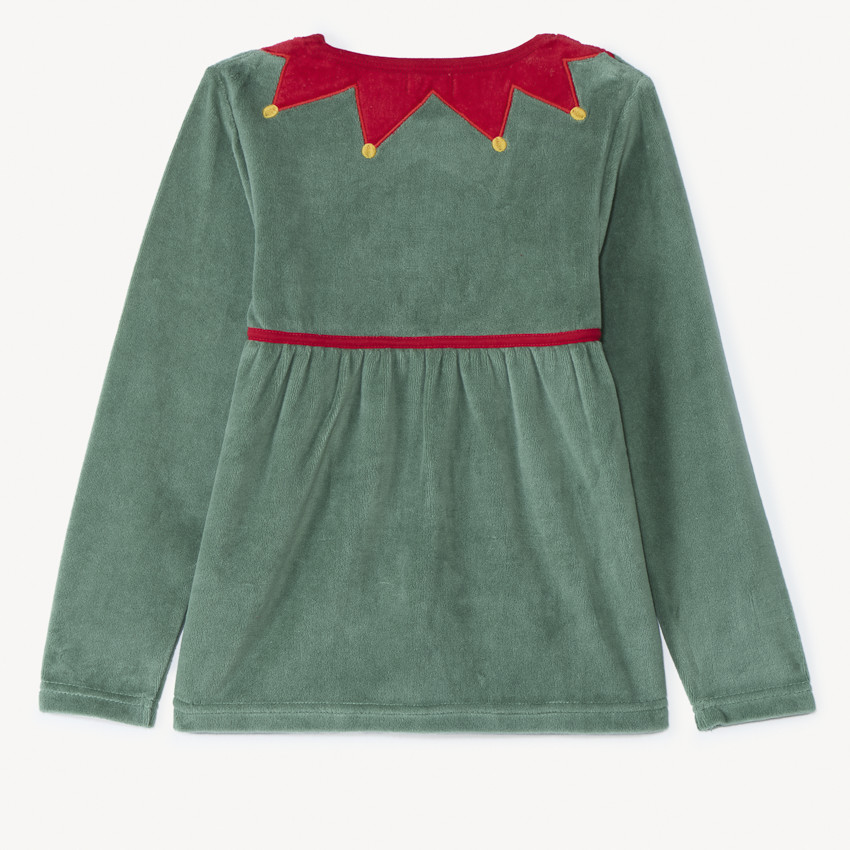 Set pyjama ludique 3 pièces lutin de Noël pour fille 