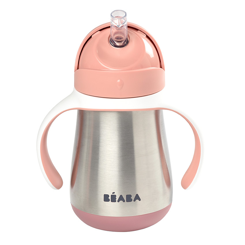 Tasse paille en inox 250 ml - Old Pink 