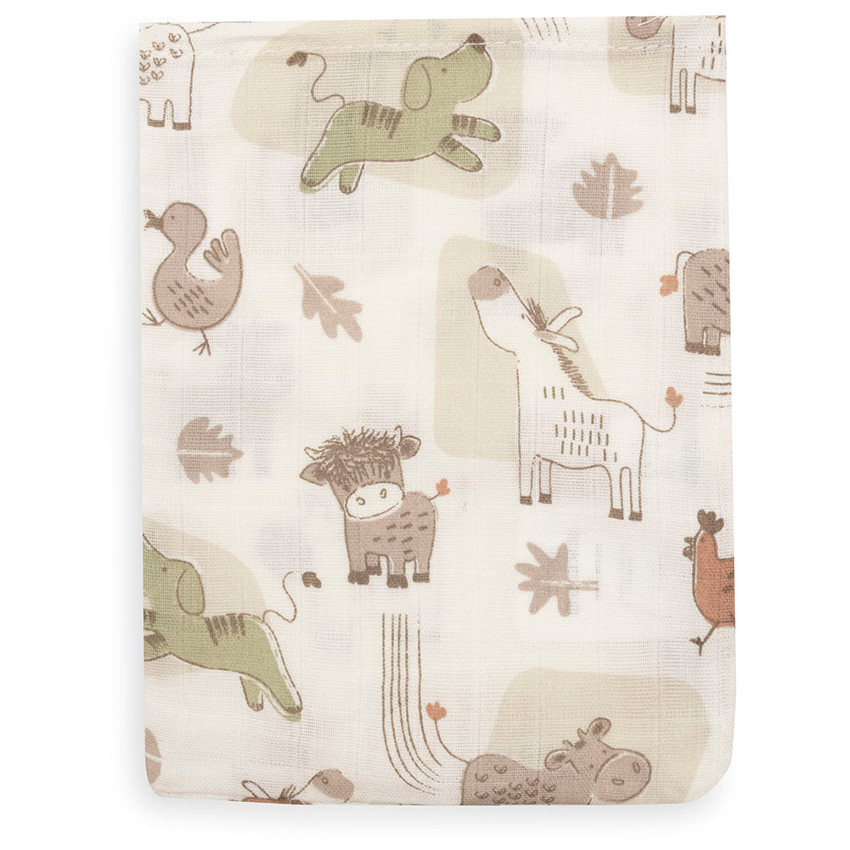 Gant de toilette gaze de coton 15x20cm Barn Buddies 3pcs 