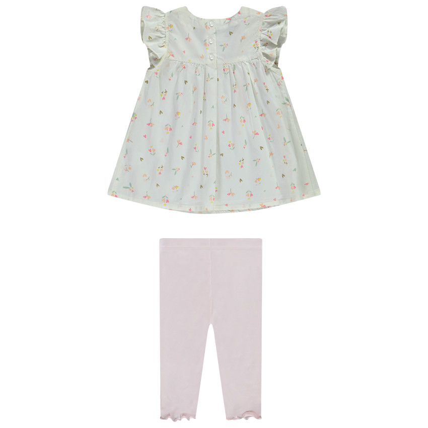 Set van 2 stuks met tuniek met bloemenprint voor babymeisje 