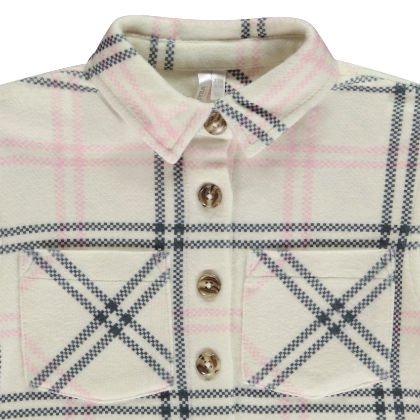 Overhemd van fleece met ruitjes voor meisjes 