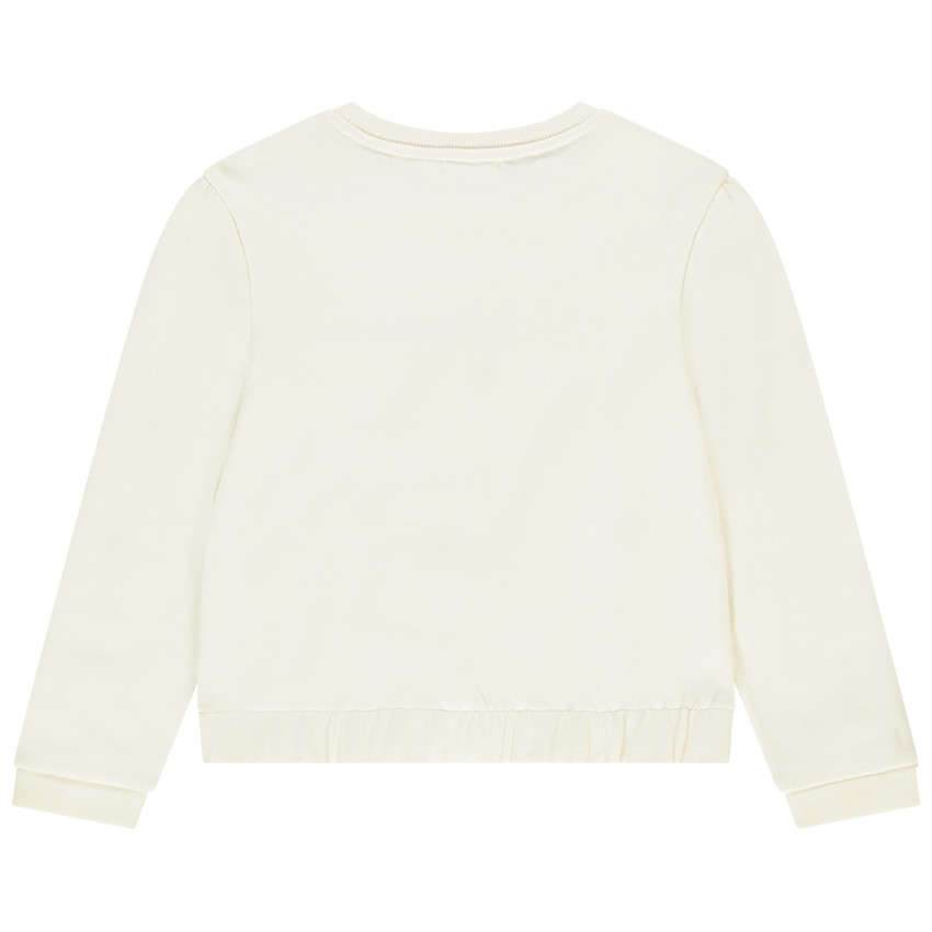 Sweat en molleton gratté avec print embossed à paillettes pour fille 