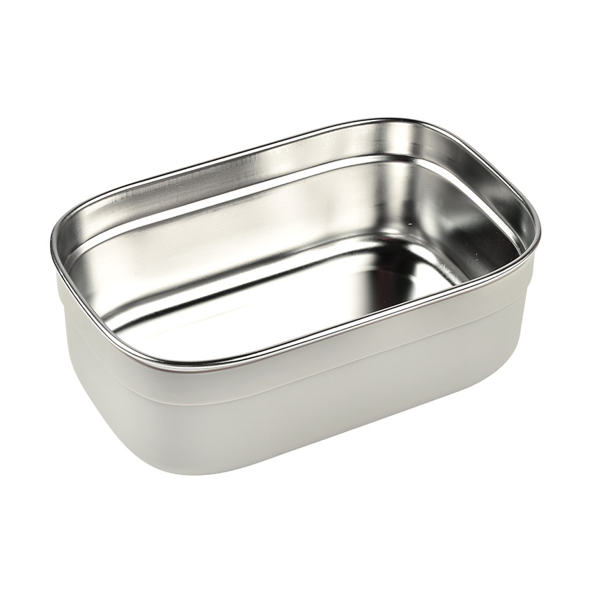 Lunchbox en inox gris velours/sage green 