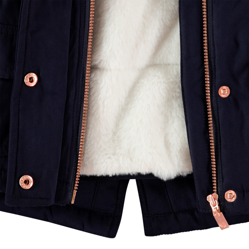 2-in-1-parka met sherpa voering en zakken voor baby meisjes. 