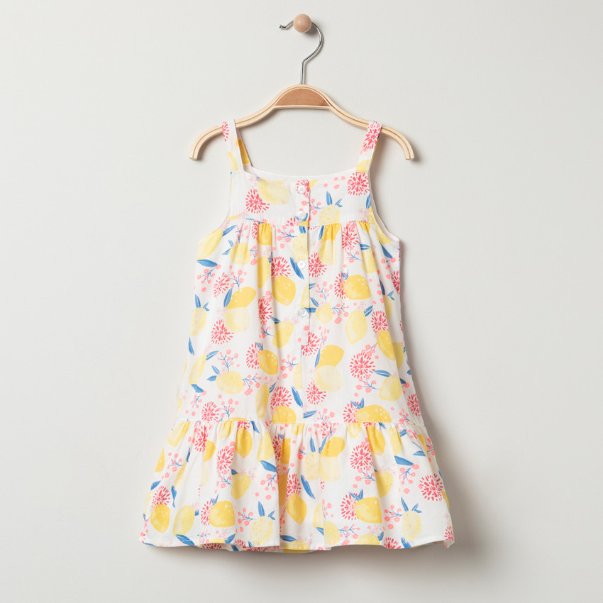 Robe à bretelles imprimée citrons all-over 