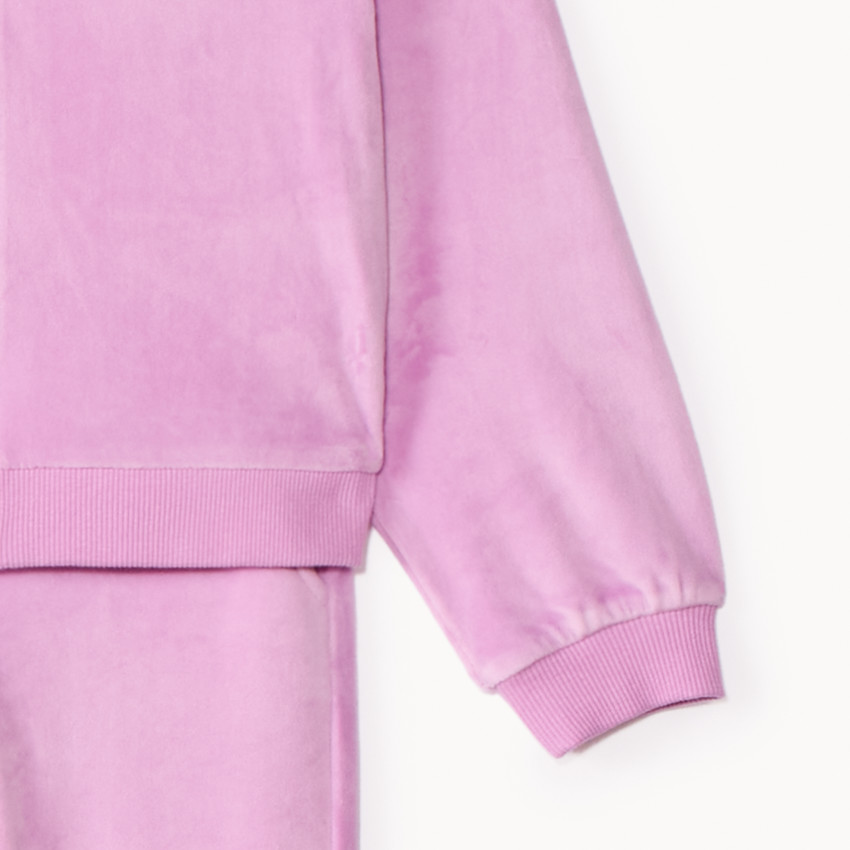 Ensemble gilet à capuche + jogging uni pour fille  