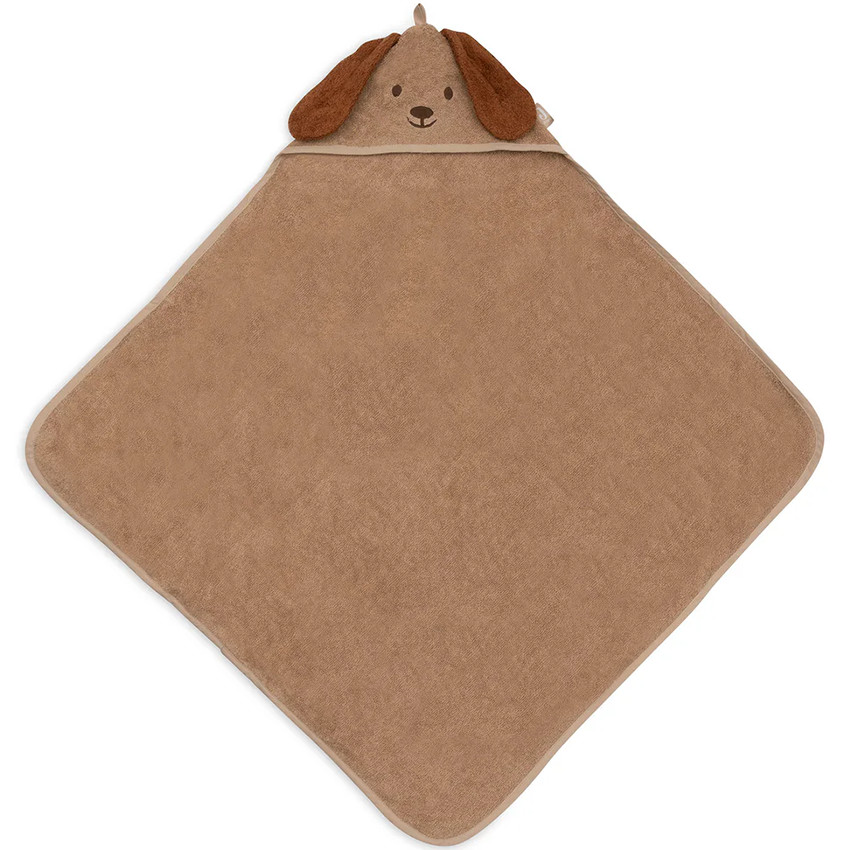 Cape de bain éponge - Diego le chien - Biscuit - 75 x 75 cm 