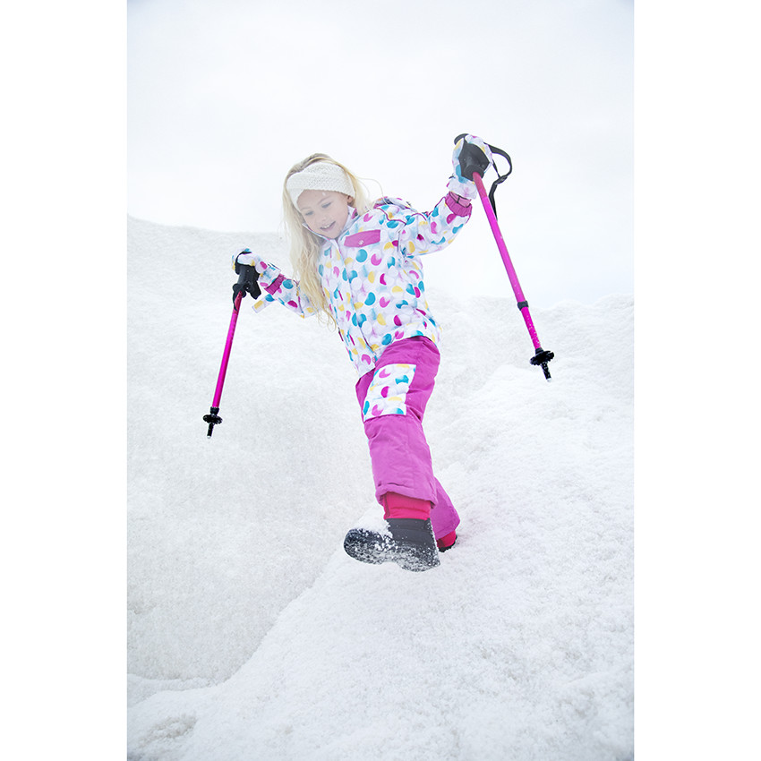 Combinaison de ski effet 2 en 1 pour fille