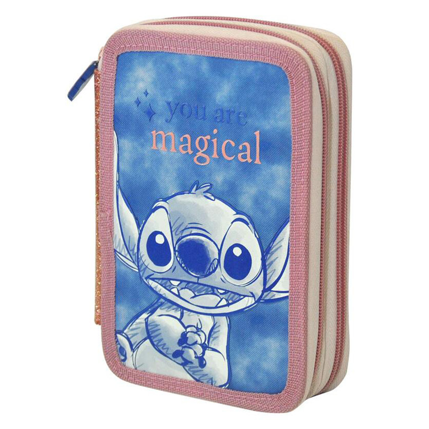 Trousse scolaire à 3 compartiments Stitch 