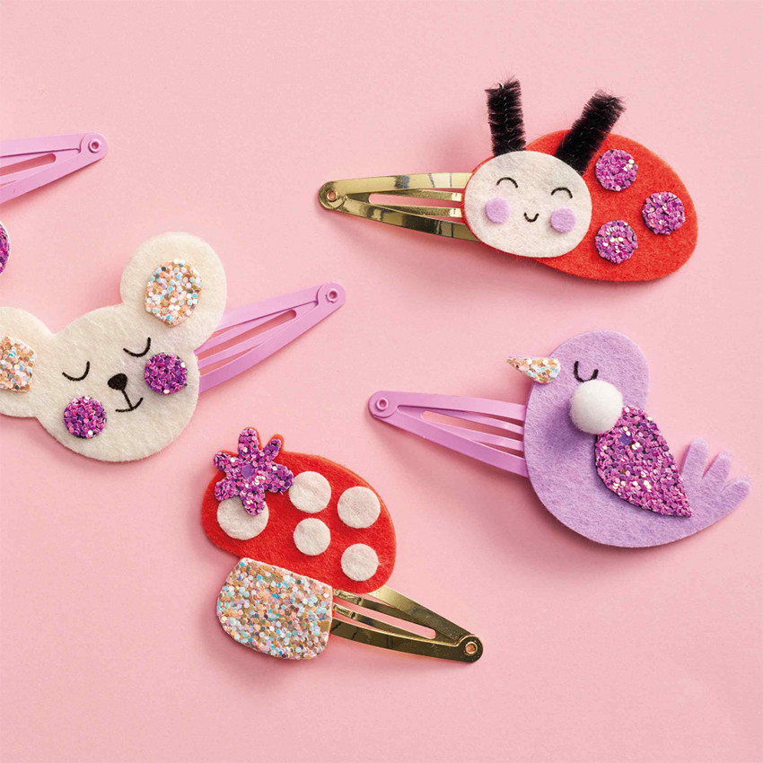 6 barrettes à paillettes à créer Flower Garden 
