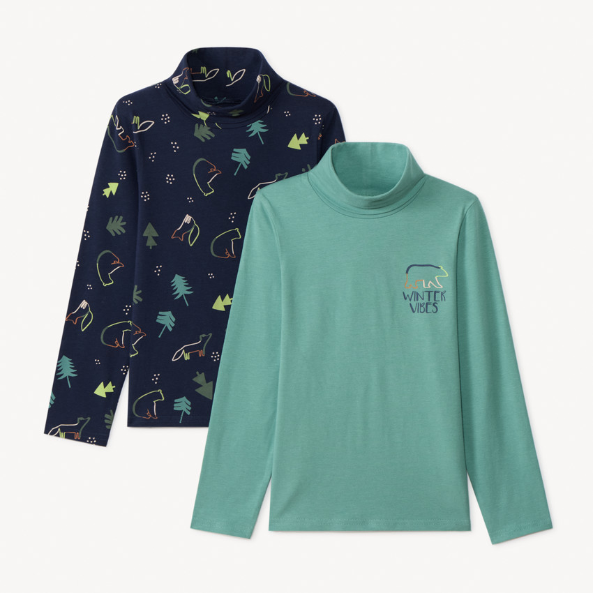 Set van 2 fantasie coltruien met dierenprints voor jongens 