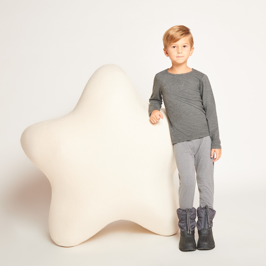 Lot de 2 caleçons longs unis pour garçon 