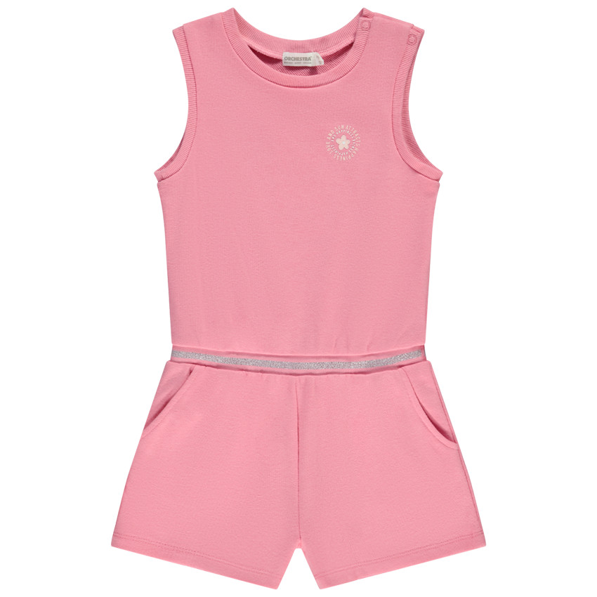 Combishort en molleton avec taille élastiquée pour fille 