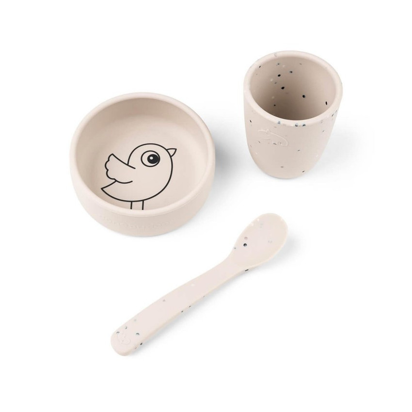 Coffret repas en silicone Birdee Sable 