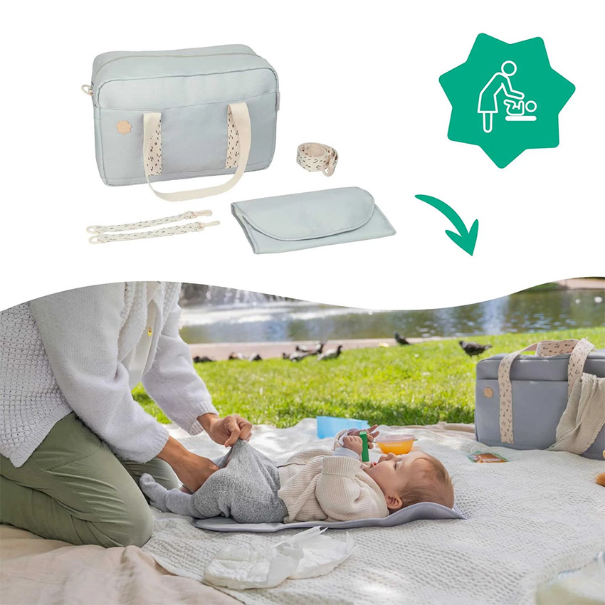 Sac à langer bowling + tapis gris 