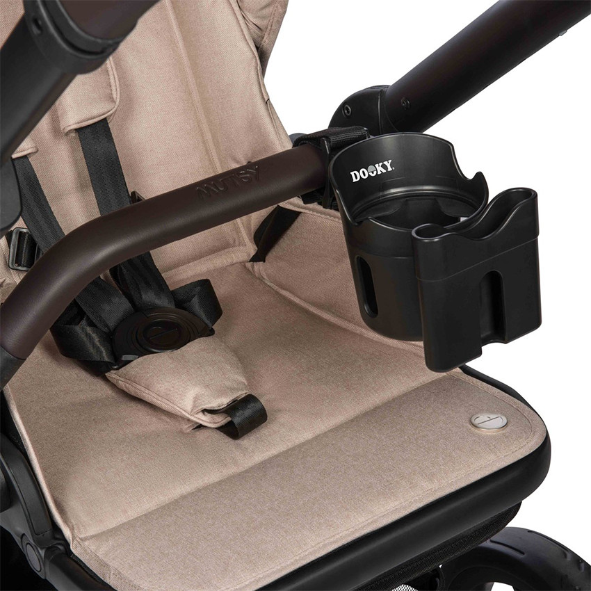 Beker en telefoonhouder 2-in-1 voor kinderwagen Zwart  