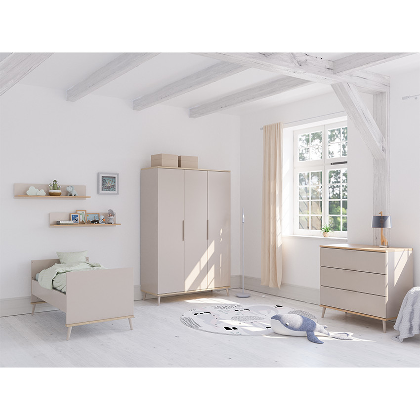 Kast 3-deurs Hazel Kasjmier beige / Eik montana 