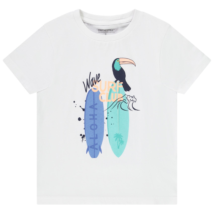 T-shirt met korte mouwen in jersey met print voor jongen 