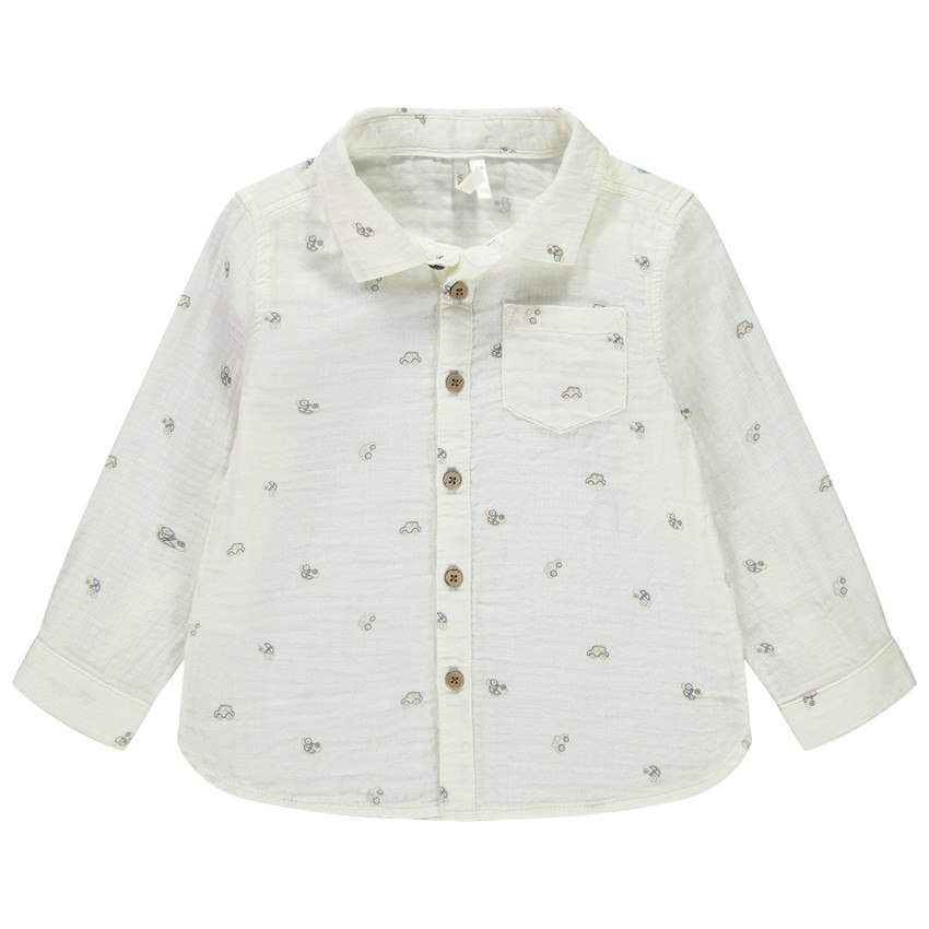 Chemise manches longues imprimé voitures pour bébé garçon 