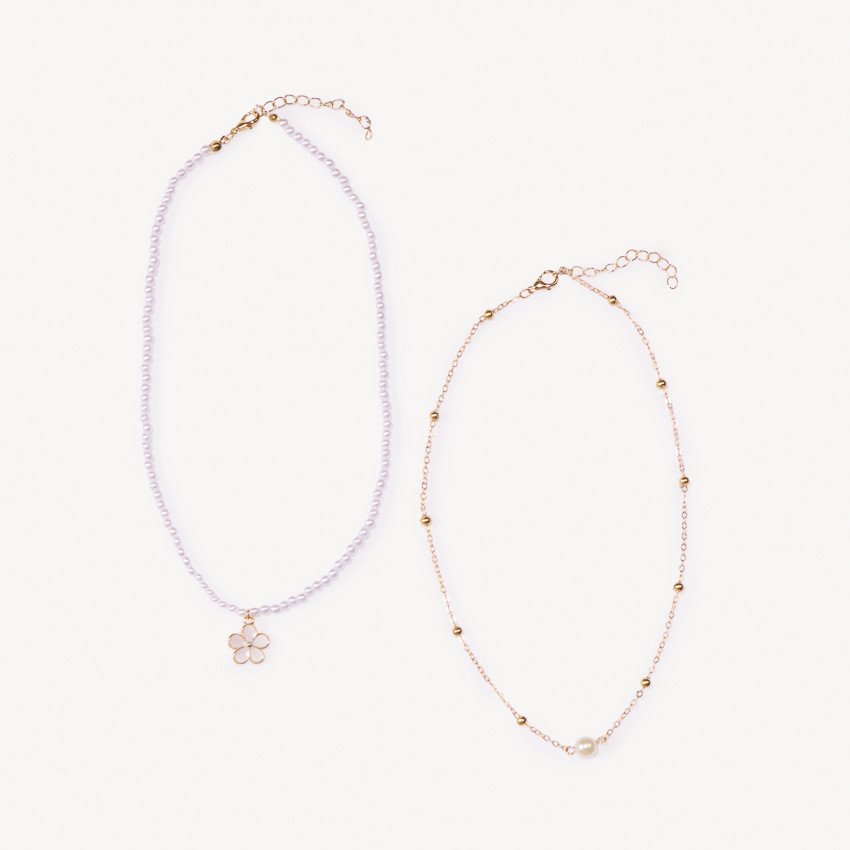 Lot de 2 colliers fantaisie pour fille 