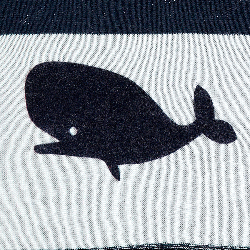Pull en tricot avec rayures placées et baleine 