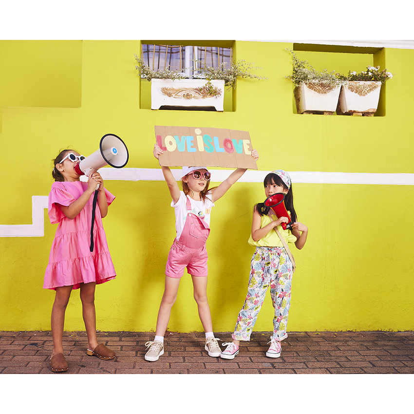 Robe manches courtes volantées unie pour fille 