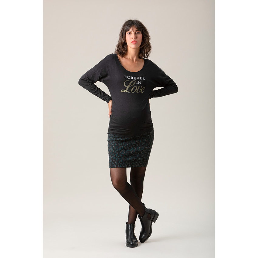 Zwangerschap T-shirt met lange mouwen en print 