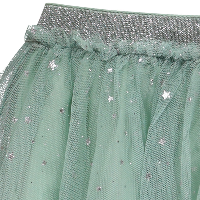 Jupe de fête imprimé étoiles argentées pour fille 