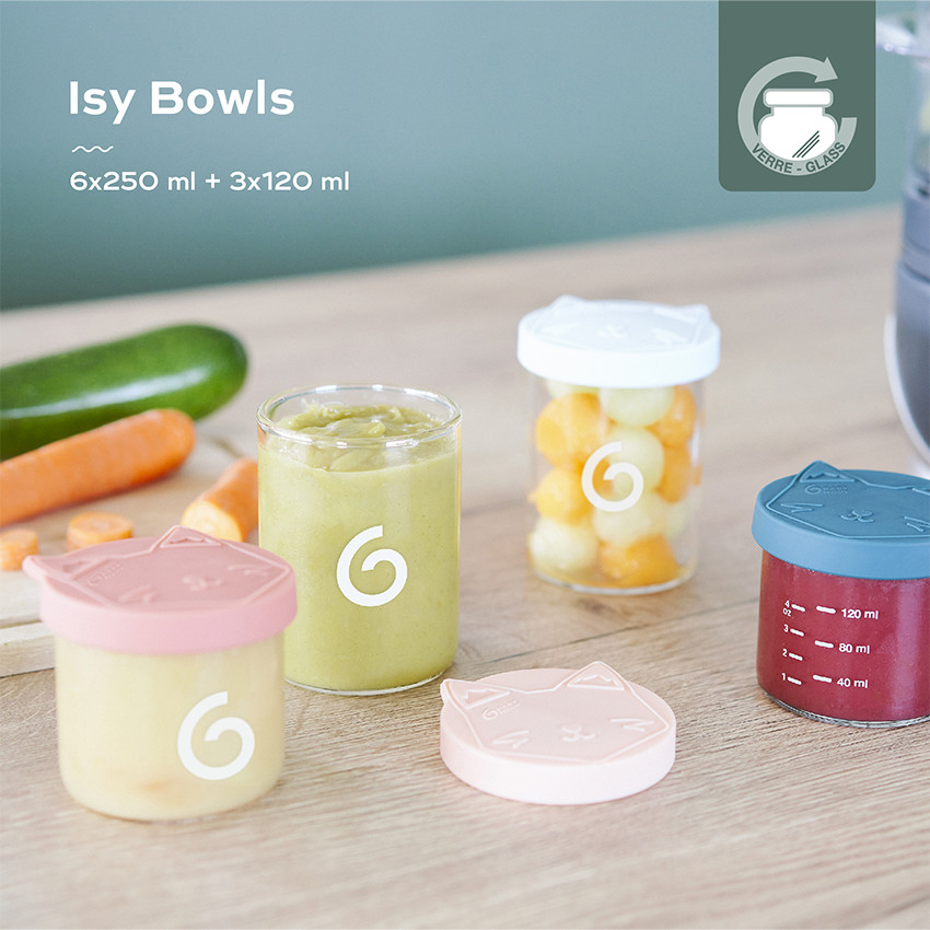 Lot de 9 pots de conservation Isy Bowls - 6 x 250 ml et 3 x 120 ml 