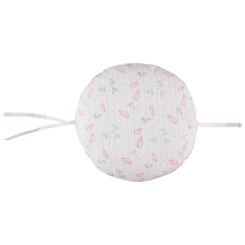 Coussin décoratif rond en tétra modulable en tour de lit ou de parc 