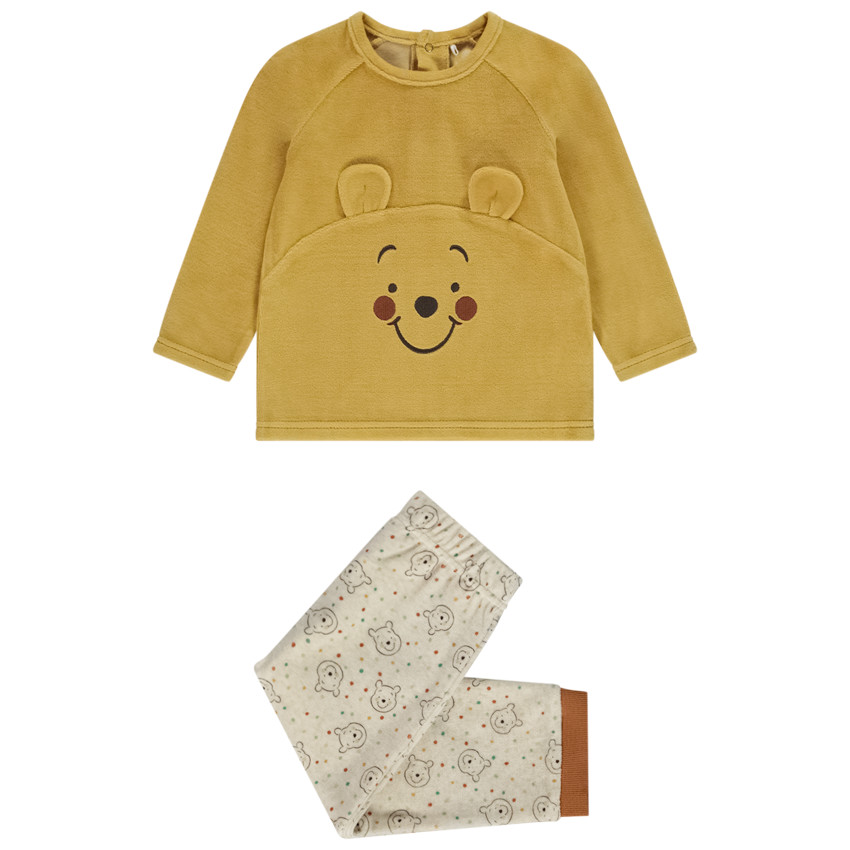 Pyjama 2 pièces en velours imprimé Winnie l'Ourson Disney pour bébé garçon 