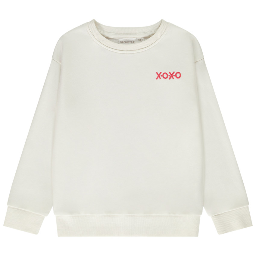 Sweatshirt fleece oversized geborduurd en print voor kinderen 