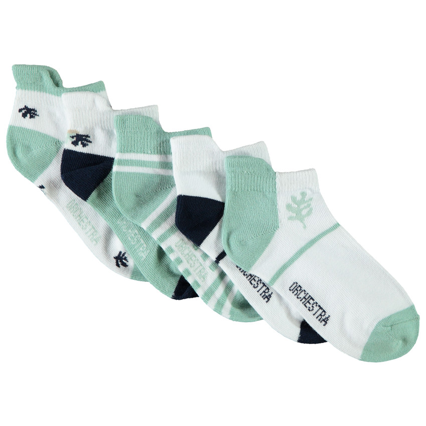 Set van 5 paren van korte sokken met lipje voor jongen 