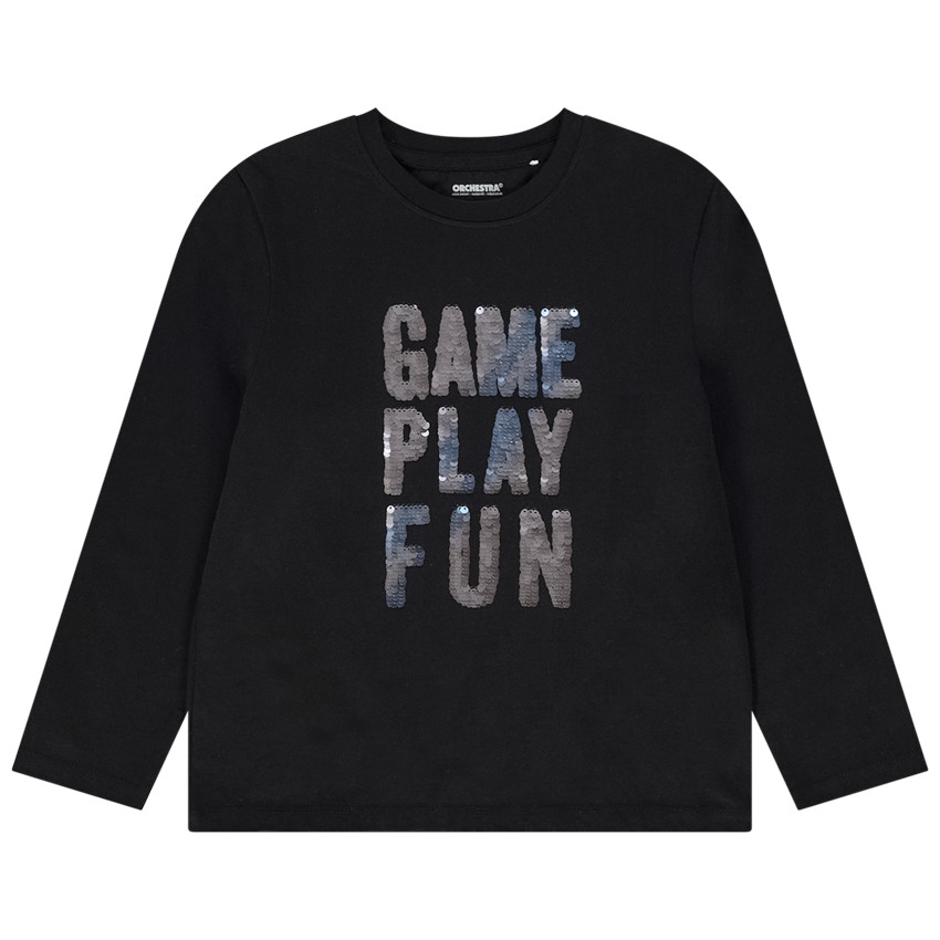 T-shirt manches longues avec sequins magiques pour garçon 