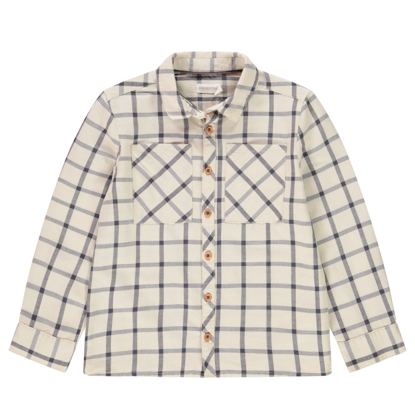 Hemd met lange mouwen en ruiten voor jongens 