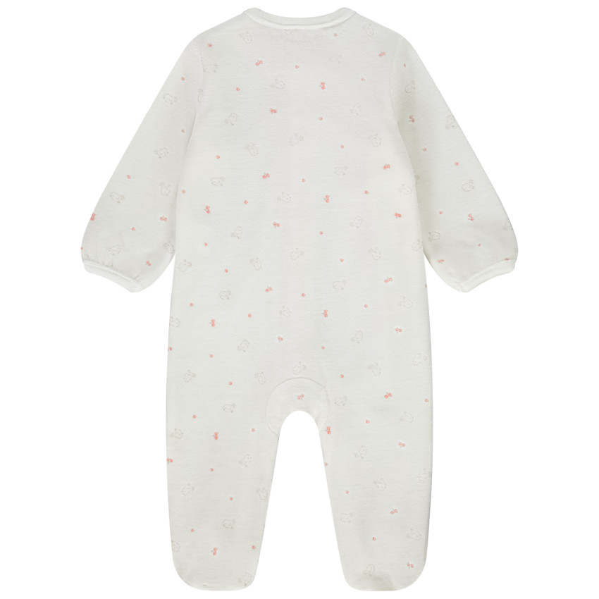 Dors-bien en velours imprimé fantaisie pour bébé fille 