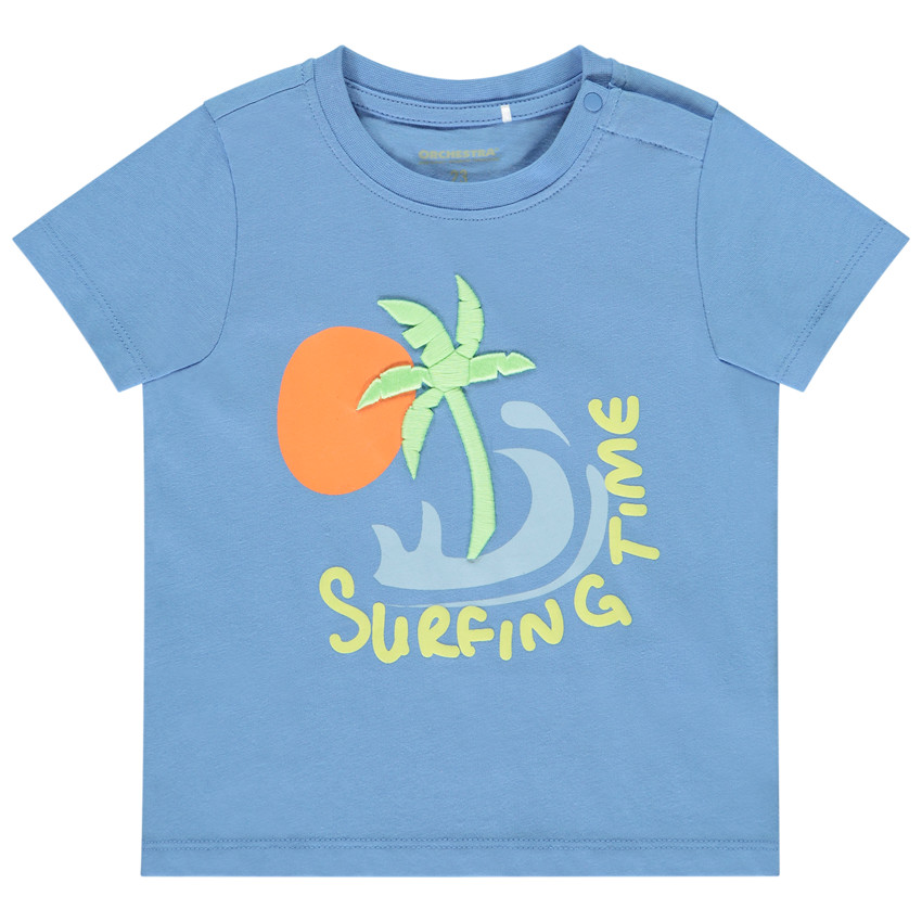 Korte mouwen T-shirt met tropisch patroon voor baby jongen 