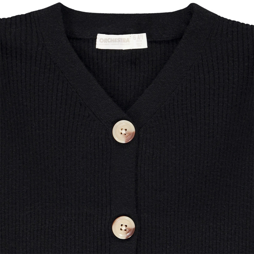 Gilet en tricot côtelé uni pour fille 