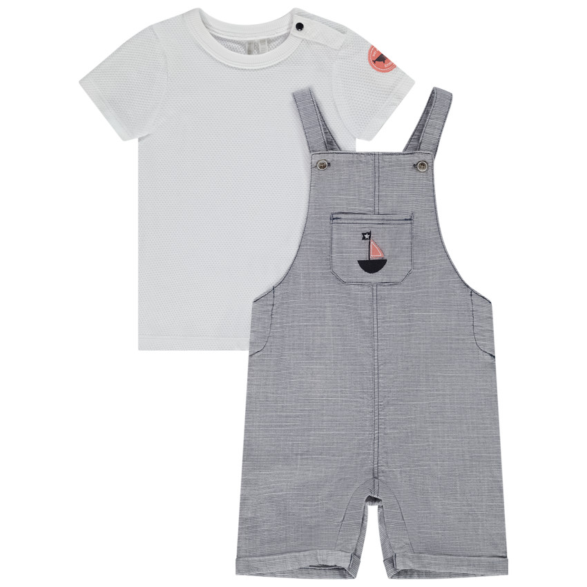 Tweedelig setje honingraat t-shirt voor baby jongen 