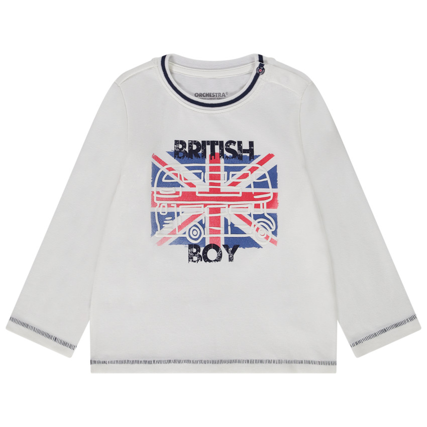 T-shirt lange mouwen puff print British voor baby jongen 