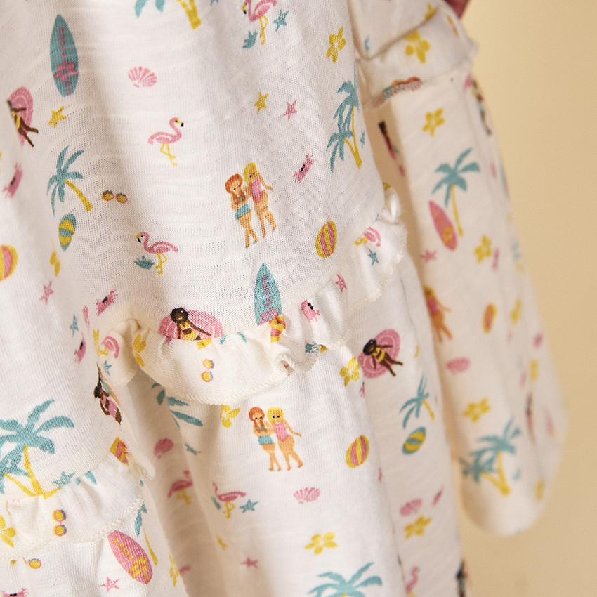 Rok met bretellen vakantie print voor meisjes 