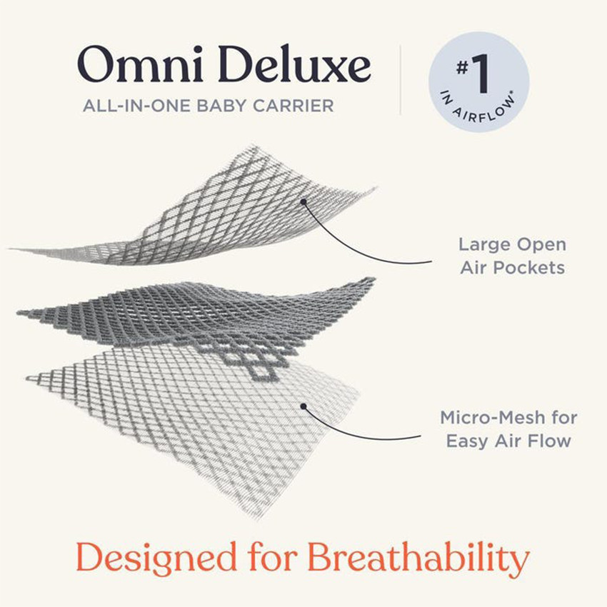Porte bébé Omni Deluxe Mesh 4 positions Natural Beige 