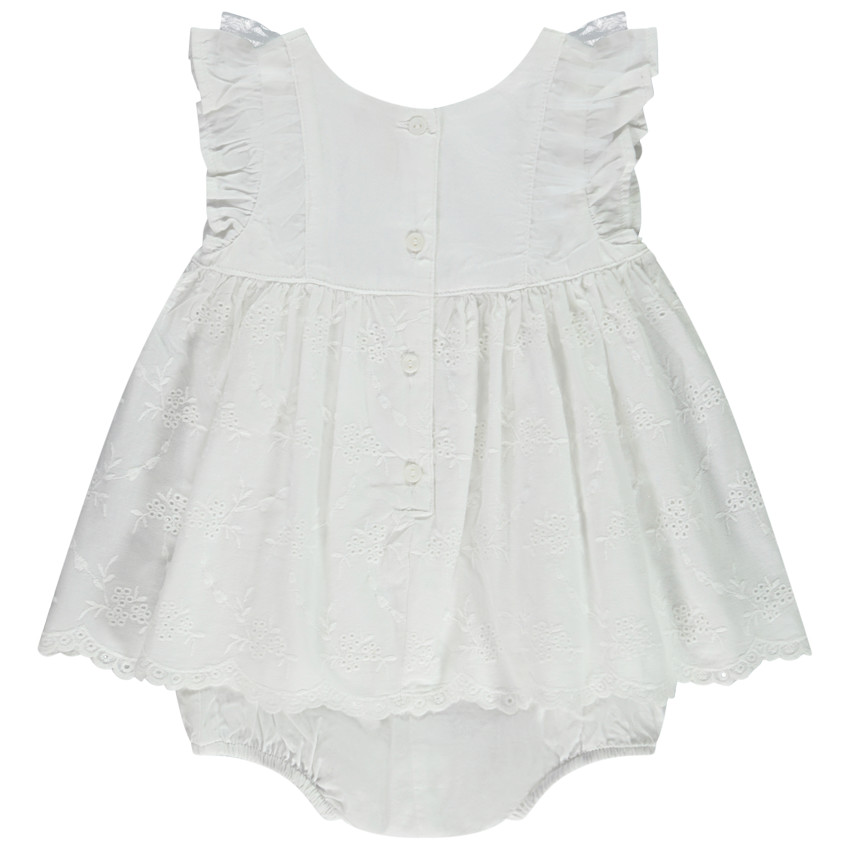 Jurk body 2-in-1 effect met Engels borduursel voor baby meisjes 