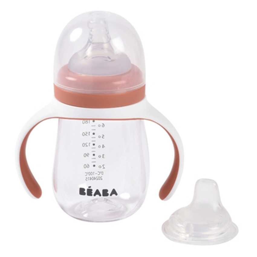 Biberon d'apprentissage 2 en 1 terracotta 210 ml  