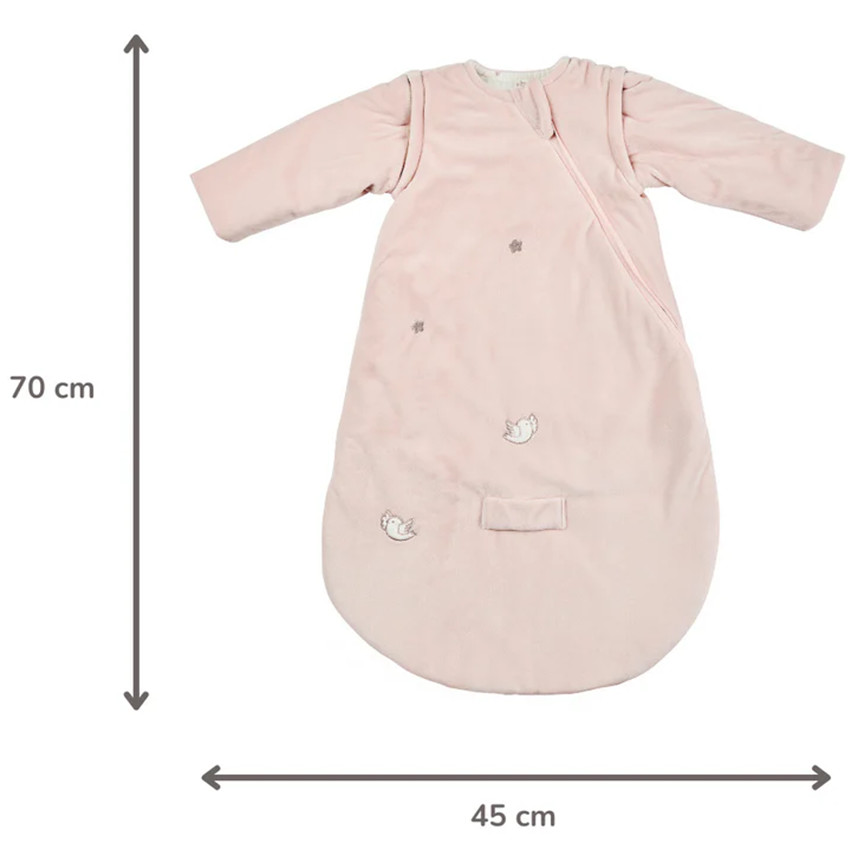 Slaapzak met afritsbare mouwen - Fanfan - Roze -70 cm 