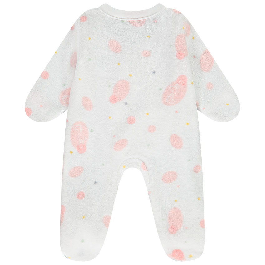 Fluwelen slaappakje met wikkeleffect en print voor premature baby